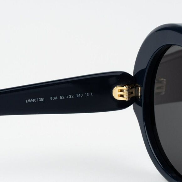 Loewe LW40135I SLIM 90A BRAND NEW Sunglasses Shiny Blue Smoke Round Women main image 8